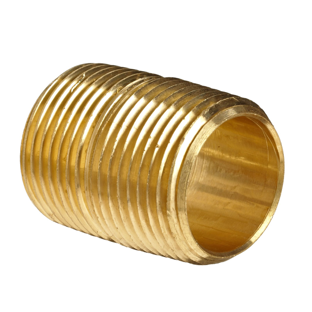 112-N3 FloFlex Brass Pipe Fitting<BR>Close Nipple 3/8" Male x 3/8" Male NPT